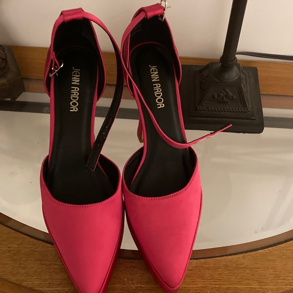 Jenn Ardor Fuchsia Ankle Strap Heels
